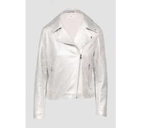Bikerjacke in Veloursleder-Optik Silber 34