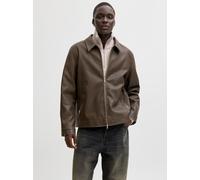 Bikerjacke JACK & JONES "JJECASABLANCA PU JACKET NOOS", Herren, Gr. S, braun (chocolate braun), Web, Obermaterial: 100% Polyester, unifarben, regular fit, Jacken, mit Fronttaschen (24730449-S) chocola