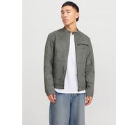 Bikerjacke JACK & JONES "JJEDYLAN mit wasserabweisender Funktion", Herren, Gr. XS, grün (sedona sage), Web, Obermaterial: 100% Polyester, unifarben, slim fit taillenbedeckt, ohne Ausschnitt, Jacken, u