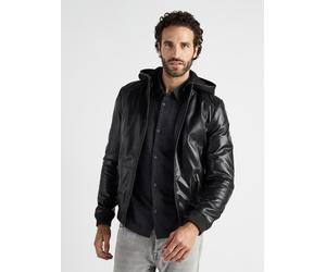 Bikerjacke JCC "15-9-2", Herren, Gr. 3XL, schwarz, Obermaterial 100% Leder Lamm; Futter 100% Baumwolle; Ärmelfutter: 100% Polyester; Wattierung: 100% Polyester, Jacken (21272821-XXXL) schwarz