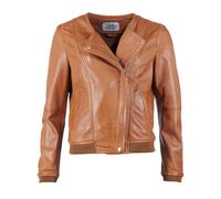 Bikerjacke JCC "31019225_1", Damen, Gr. XL, braun (cognac), Obermaterial 100% Leder, Lamm / Futter: 100% Baumwolle / Ärmelfutter: 100% Polyester, Jacken (39394537-XL) cognac