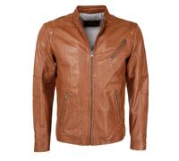 Bikerjacke JCC "3102123", Herren, Gr. XXL, braun (cognac), Obermaterial: 100% Lammleder; Futter: 100% Baumwolle; Ärmelfutter: 100% Polyester, mit Knopf, Jacken (30073408-XXL) cognac