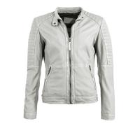 Bikerjacke JCC "6011044-2", Damen, Gr. S, grau, Obermaterial: Schafsleder; Futter: 100% Baumwolle; Ärmelfutter: 100% Polyester; Wattierung: 100% Polyester, Jacken (68051426-S) grau