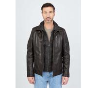 Bikerjacke JCC "63535", Herren, Gr. 48, braun (schwarz braun), Oberstoff: 100% Lammleder; Innenmaterial: 100% Polyester; Ärmelfutter: 100% Polyester, Jacken (81753710-48) schwarz braun