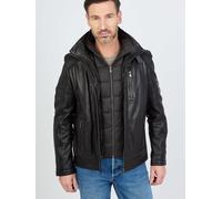 JCC Bikerlederjacke mit doppeltem Kragen 63535 56 schwarz Herren Übergangsjacken Jacken Mäntel Lederjacken 56 black