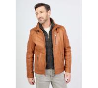 Bikerjacke JCC "63535", Herren, Gr. 60, braun (cognac), Oberstoff: 100% Lammleder. Innenmaterial: 100% Polyester. Ärmelfutter: 100% Polyester, Jacken (82791127-60) cognac