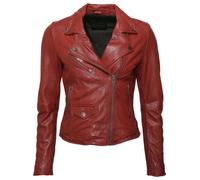 JCC Lederjacke mit Reißverschluss L rot Damen Kurze Jacken Mäntel Lederjacken L red