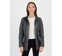 Bikerjacke JCC "R6382", Damen, Gr. 48, grau, Obermaterial: 100% Lammleder; Futter: 100% Polyester; Ärmelfutter: 100% Polyester, mit Knopf, Jacken (75870727-48) grau