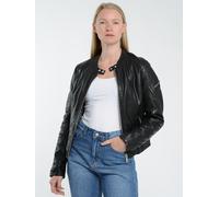 Bikerjacke MUSTANG "31021532", Damen, Gr. XXL, schwarz, Obermaterial: 100% Lammleder; Innenfutter: 100% Baumwolle; Ärmelfutter: 100% Polyester; Wattierung: 100% Polyester, Jacken (67317632-XXL) schwar