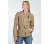Bikerjacke MUSTANG "31021536", Damen, Gr. XS, beige, Obermaterial: 100% Lammleder; Innenfutter: 100% Baumwolle; Ärmelfutter: 100% Polyester; Wattierung: 100% Polyester, Jacken (84134859-XS) beige