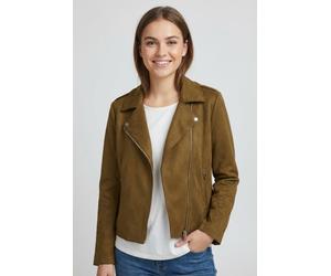 Bikerjacke ONLY CARMAKOMA "CARSHERRY NEW LIFE BONDED BIKER OTW", Damen, Gr. 46, cognac, Web, Obermaterial: 100% Polyester, unifarben, Jacken (12253736-46) cognac