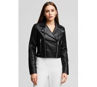 Bikerjacke ONLY "ONLKAMILLA PATENT SHOULDER BIKER CC OTW", Damen, Gr. S, schwarz, Web, Obermaterial: 100% Polyester, unifarben, regular fit, Jacken (12450100-S) schwarz