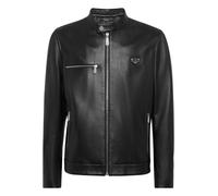 Bikerjacke PHILIPP PLEIN "Leder-Bikerjacke", Herren, Gr. XXL, schwarz (02, schwarz), Obermaterial: 100% Lamm Leder. Futter: 100% Polyester, Jacken (25618142-XXL) 02, schwarz