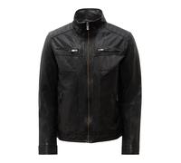 Bikerjacke RICANO "Lederjacke Albert", Herren, Gr. S, schwarz, Obermaterial: 100% Lammnappaleder LANA. Futter: 100% Baumwolle CO., normal, hoch geschlossener Ausschnitt, Jacken, Handgefertigt aus echt