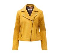 Bikerjacke RICANO "Lederjacke Antonia", Damen, Gr. M, gelb, Obermaterial: 100% Lammnappaleder LANA. Futter: 100% Baumwolle CO., figurbetont, V-Ausschnitt, Jacken, Handgefertigt aus echtem Leder (75722