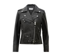 Bikerjacke RICANO "Lederjacke Brando Girls", Damen, Gr. S, schwarz, Obermaterial: 100% Büffelleder BL. Futter: 100% Polyester PES., normal, V-Ausschnitt, Jacken, Handgefertigt aus echtem Leder (766941
