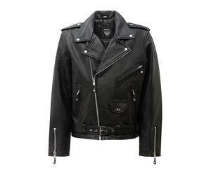 Bikerjacke RICANO "Lederjacke Brando", Herren, Gr. XS, schwarz, Obermaterial: 100% Büffelleder BL. Futter: 100% Polyester PES., loose fit, V-Ausschnitt, Jacken, Handgefertigt aus echtem Leder (4987396