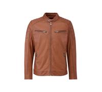 Bikerjacke RICANO "Lederjacke Gerard", Herren, Gr. XXL, braun (cognac), Obermaterial: 100% Lammnappaleder LANA. Futter: 100% Baumwolle CO., schmal, Rundhals, Jacken, Handgefertigt aus echtem Leder (93