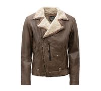Bikerjacke RICANO "Lederjacke Harlem", Herren, Gr. S, cognac, Obermaterial: 100% Lammnappaleder LANA. Futter: 100% Polyester PES., normal, V-Ausschnitt, Jacken, Handgefertigt aus echtem Leder (5212323