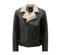 Bikerjacke RICANO "Lederjacke Harlem", Herren, Gr. XL, schwarz, Obermaterial: 100% Lammnappaleder LANA. Futter: 100% Polyester PES., normal, V-Ausschnitt, Jacken, Handgefertigt aus echtem Leder (86953