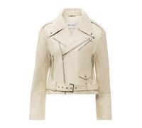 Bikerjacke RICANO "Lederjacke Hera", Damen, Gr. XL, beige (weiß), Obermaterial: 100% Lammnappaleder LANA. Futter: 100% Polyester PES., normal, V-Ausschnitt, Jacken, Handgefertigt aus echtem Leder (297