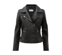 Bikerjacke RICANO "Lederjacke Leandra", Damen, Gr. XXL, schwarz, Obermaterial: 100% Lammnappaleder LANA. Futter: 100% Polyester PES., normal, V-Ausschnitt, Jacken, Handgefertigt aus echtem Leder (2154