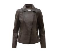 Bikerjacke RICANO "Lederjacke Sally", Damen, Gr. L, braun, Obermaterial: 100% Lammnappaleder LANA. Futter: 100% Polyester PES., schmal, V-Ausschnitt, Jacken, Handgefertigt aus echtem Leder (61950446-L