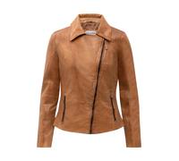 Bikerjacke RICANO "Lederjacke Sally", Damen, Gr. S, cognac, Obermaterial: 100% Lammnappaleder LANA. Futter: 100% Polyester PES., schmal, V-Ausschnitt, Jacken, Handgefertigt aus echtem Leder (34195209-
