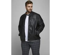 Bikerjacke "ROCKY JACKET" Gr. XXXL, schwarz, JACK & JONES PLUSSIZE, Jacken, Herren, 3XL, Web, Obermaterial: 88% Polyester, 12% Viskose, unifarben röße 6XL (13395810-XXXL) schwarz