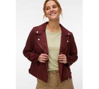 Bikerjacke VERO MODA "VMJOSE SHORT FAUX SUEDE JACKET GA NOOS", Damen, Gr. M, andorra, Web, Obermaterial: 90% Polyester, 10% Elasthan, unifarben, normal, Jacken, mit asymetrischem Reißverschluss (10768