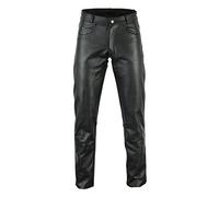Bikers Gear Australia Herren-Jeans aus weichem Leder für Bequeme Passform, schwarz, Größe M