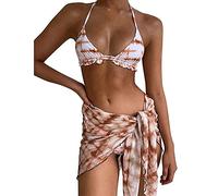 Bikini Badeanzug Damen Sexy 3 Stück Badeanzug Frauen Tie Dye Push Up Gepolsterte Biquini Sommer Badeanzug Tanga Bikini Bademode Frauen Rock-No2_S
