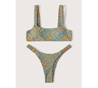 Bikini Badeanzug Damen Sexy Micro Bikini Frauen Orange Leopard Push Up Padded Tanga Badeanzug Weibliche Cut Out Badeanzug Bademode-1_M