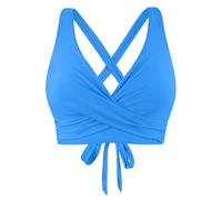 Bikini BH Damen Bademoden Bikinioberteil Große Brüste Damen Push up Bikini Top Swimsuit Bra Sport Trocknend Padded Sommer Strand Bikini Swim Oberteil Rückenfrei Badeanzug mit Polster (1-Sky Blue, L)