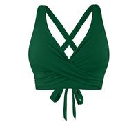 Bikini BH Damen Bademoden Bikinioberteil Große Brüste Damen Push up Bikini Top Swimsuit Bra Sport Trocknend Padded Sommer Strand Bikini Swim Oberteil Rückenfrei Badeanzug mit Polster (2-Green, XL)
