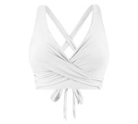 Bikini BH Damen Bademoden Bikinioberteil Große Brüste Damen Push up Bikini Top Swimsuit Bra Sport Trocknend Padded Sommer Strand Bikini Swim Oberteil Rückenfrei Badeanzug mit Polster (2-White, L)