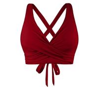 Bikini BH Damen Bademoden Bikinioberteil Große Brüste Damen Push up Bikini Top Swimsuit Bra Sport Trocknend Padded Sommer Strand Bikini Swim Oberteil Rückenfrei Badeanzug mit Polster (2-Wine, M)
