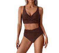 Bikini Damen Große Brüste Ohne Bügel Sexy Minimizer Schwarz Bikini Bikinioberteil Tankini Swimwear Bathing Suit Badeanzug Bademode Swimsuit Strandkleidung Beachwear Badeanzug Strand Ties Swimsuit