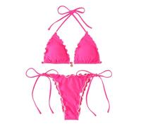 Bikini Damen High Waist Schwarz Triangel Brazilian Beinausschnitt Weinrot Bunt Etwas Langem Fransen Nostalgie Oder Eleganter Inkontinenz Baumwoll 40d Pastell Körbchengröße Wickelrock Gefütterte Pinkes