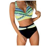 Bikini Damen Push up high Waist bauchweg Badeanzug Set rot Shape Bauch Weg 42 Mode Tankini 2 teilig ballonkleid Tanga große Oberweite Cup g Hose Hosen sexy