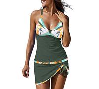 Bikini Damen Set Blumenmuster Bikini mit Plissiert Bikini-Sets Elastische Gerippte Bademode Taille Badeanzug Brazilian Sexy Badeanzug Twist Front Sexy Push Up Oberteil Triangel Bikinishorts #1