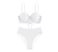 Bikini Damen Set mit Bügel - Meerjungfrau Bikini Damen Push Up Zweiteilig Badeanzug Sexy Seashell Bikini Oberteil Träger Bademode Strandmode Schwimmanzug Badeanzüge Bikini-Sets für Damen