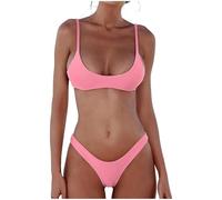 Bikini Damen Set Neckholder Triangel Bikini Set Sexy Brazilian Style Niedriger Taille String Tanga Bikini Sets Klassischer Sommer Zweiteiliger Badeanzug Swimsuit