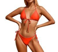Bikini Damen Set Push Up -Bikini Brazilian Style Zweiteiliger Badeanzug Bauchweg Sexy Bademode mit Dreieck Cup Strand String Triangel Bikini Sets für Badeanzüg Frauen Badebekleidung Beachwear