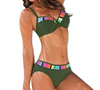 Bikini Damen Set Push Up - Brazilian Style Bikini Damen High Waist Zweiteilig Badeanzug Sexy Bunte Drucken Triangel Bademode Sport Schwimmanzug Strandmode Badeanzüge Bikini-Sets für Damen