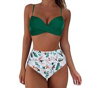 Bikini Damen Set Push Up Wickeln - Bikini Damen High Waist Zweiteilig Badeanzug Sexy Brazilian Style Drucken Spaghetti-Träger Bademode Strandmode Sportbikini Badeanzüge Bikini-Sets für Damen