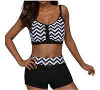 Bikini Damen Set Sale, Push-up-Bikinioberteil mit Polster und High Waist Badeshorts Zweiteiliger Bademode Damen Große Größe Badeanzug, Schnelltrocknender, Sportlicher Schwimmanzug Strandmode Sommer