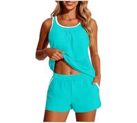 Bikini Damen Set Sexy Badeanzug Bademode Hohe Taille Farbblock Zweiteiliger Kordelzug Badeanzüge Bikinis Für Frauen Bandeau Bikini Damen Weich Und Bequem