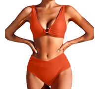 Bikini Damen Set Sexy Badeanzug Bademode Hohe Taille Farbblock Zweiteiliger Kordelzug Badeanzüge Bikinis Für Frauen Bikinis Für Damen Set Sommergeschenk