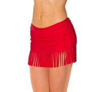 Bikini-Hose AQUARTI "Bikinihose Aquarti Damen Bikinihose mit Rock Seitliche Raffung", Damen, Gr. 38, N-Gr, rot, Obermaterial: 80% Polyamid PA. 20% Elasthan EL., Badehosen Bikini-Hose (21710929-38) rot